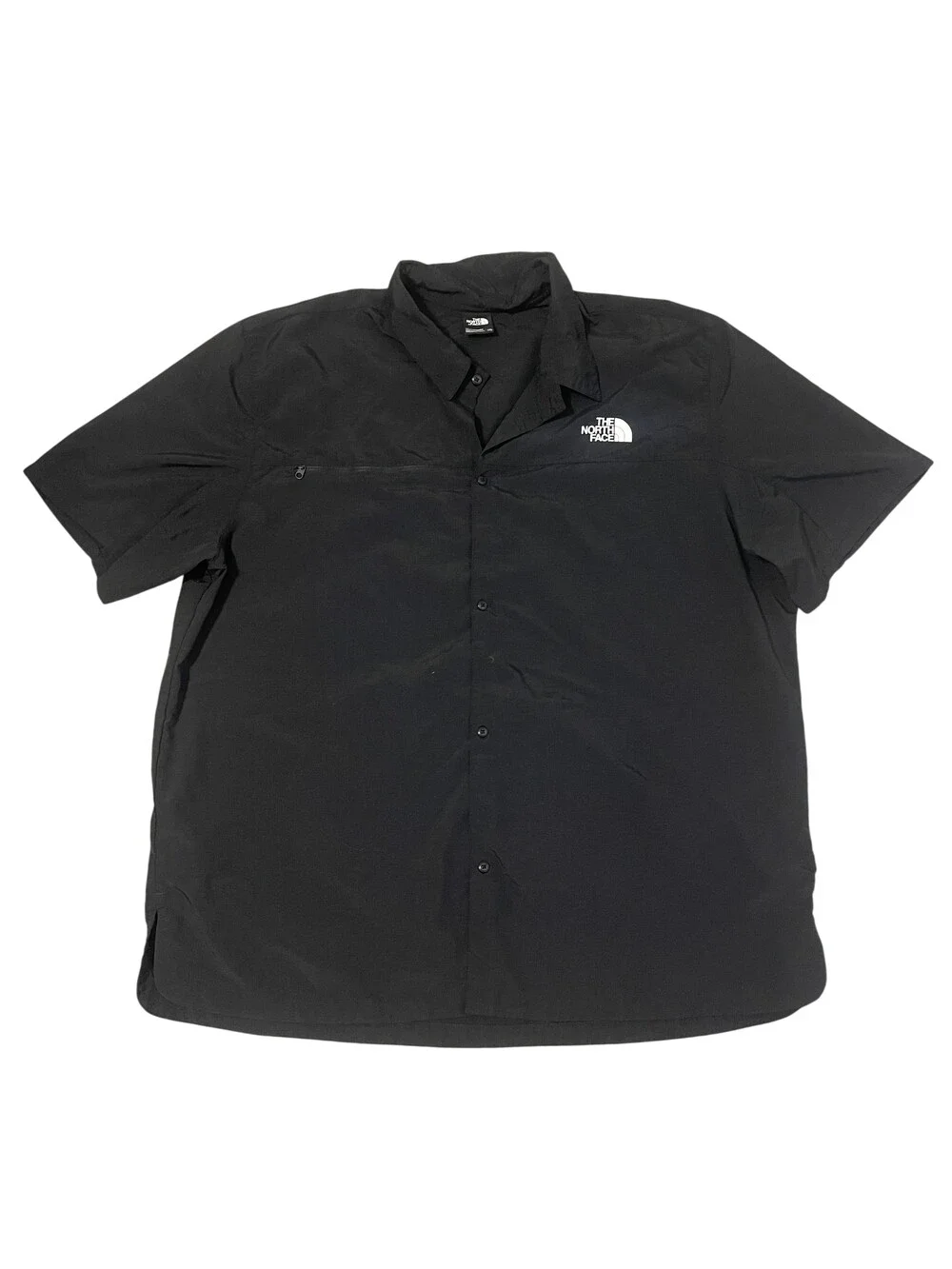 The North Face Shirt Mens 2XL Black Short Sleeve Button Front Outdoor Hiking